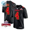 Rashee Rice 4 Kansas City Chiefs Super Bowl Lviii Champions 4 Stars Patch Fashion Game Men Jersey Carbon Black stylepulseusa 1