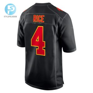 Rashee Rice 4 Kansas City Chiefs Super Bowl Lviii Champions 4 Stars Patch Fashion Game Men Jersey Carbon Black stylepulseusa 1 2