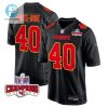 Ekow Boyedoe 40 Kansas City Chiefs Super Bowl Lviii Champions 4 Stars Patch Fashion Game Men Jersey Carbon Black stylepulseusa 1