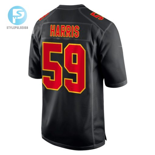 Darius Harris 59 Kansas City Chiefs Super Bowl Lviii Champions 4 Stars Patch Fashion Game Men Jersey Carbon Black stylepulseusa 1 2