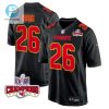 Deon Bush 26 Kansas City Chiefs Super Bowl Lviii Champions 4 Stars Patch Fashion Game Men Jersey Carbon Black stylepulseusa 1