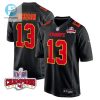 Nazeeh Johnson 13 Kansas City Chiefs Super Bowl Lviii Champions 4 Stars Patch Fashion Game Men Jersey Carbon Black stylepulseusa 1