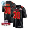 Keaontay Ingram 30 Kansas City Chiefs Super Bowl Lviii Champions 4 Stars Patch Fashion Game Men Jersey Carbon Black stylepulseusa 1