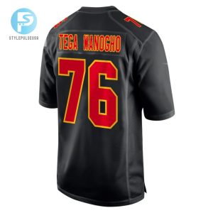 Prince Tega Wanogho 76 Kansas City Chiefs Super Bowl Lviii Champions 4 Stars Patch Fashion Game Men Jersey Carbon Black stylepulseusa 1 2