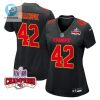 Tyree Gillespie 42 Kansas City Chiefs Super Bowl Lviii Champions 4 Stars Patch Fashion Game Women Jersey Carbon Black stylepulseusa 1