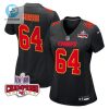 Wanya Morris 64 Kansas City Chiefs Super Bowl Lviii Champions 4 Stars Patch Fashion Game Women Jersey Carbon Black stylepulseusa 1