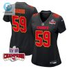 Darius Harris 59 Kansas City Chiefs Super Bowl Lviii Champions 4 Stars Patch Fashion Game Women Jersey Carbon Black stylepulseusa 1