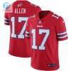 Mens Buffalo Bills Josh Allen Nike Red Color Rush Vapor Limited Jersey stylepulseusa 1