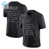 Mens Buffalo Bills Jim Kelly Nike Black Retired Player Rflctv Limited Jersey stylepulseusa 1