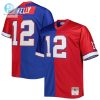 Mens Buffalo Bills Jim Kelly Mitchell Ness Royalred Big Tall Split Legacy Retired Player Replica Jersey stylepulseusa 1