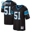 Mens Carolina Panthers Sam Mills Mitchell Ness Black Legacy Replica Jersey stylepulseusa 1