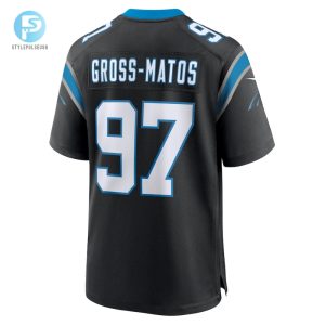 Mens Carolina Panthers Yetur Grossmatos Nike Black Team Game Jersey stylepulseusa 1 2