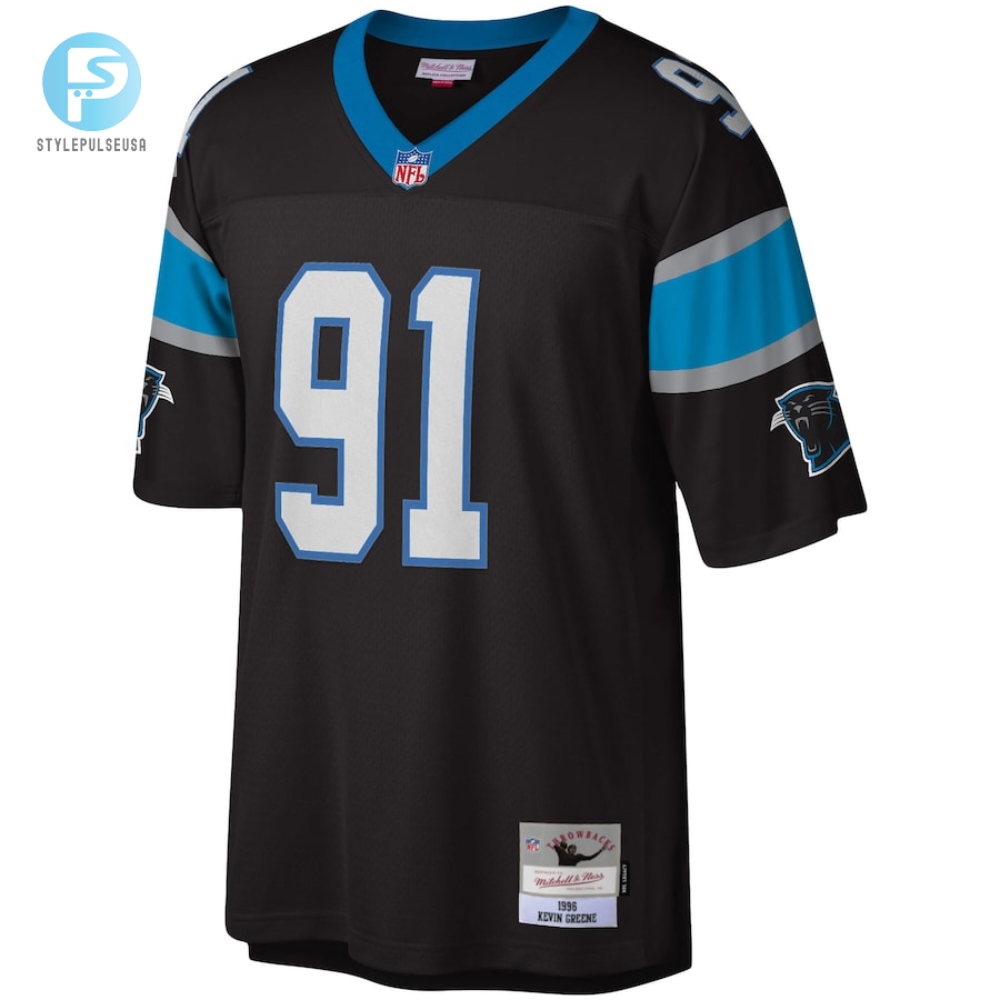 Mens Carolina Panthers Kevin Greene Mitchell  Ness Black Big  Tall 1996 Retired Player Replica Jersey 