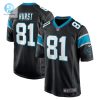 Mens Carolina Panthers Hayden Hurst Nike Black Game Player Jersey stylepulseusa 1