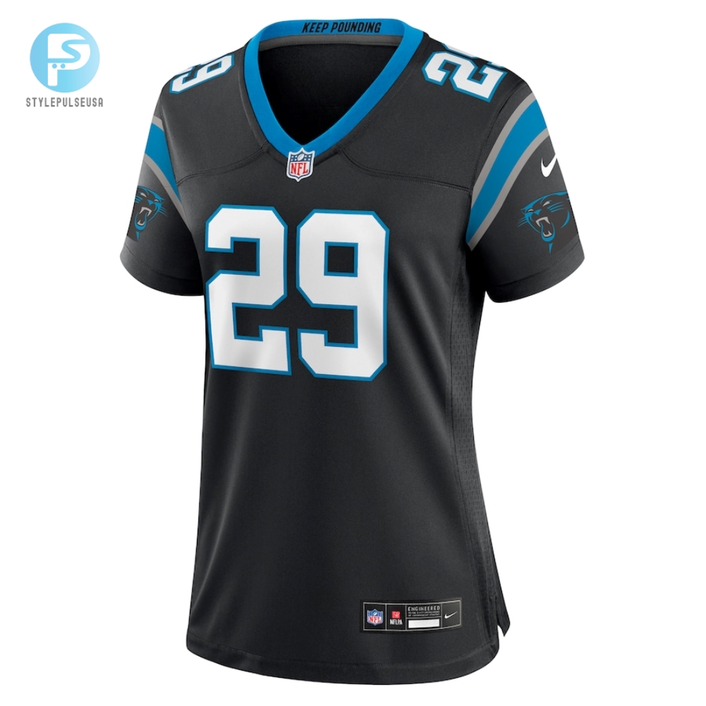 Womens Carolina Panthers Dshawn Jamison Nike Black Team Game Jersey 