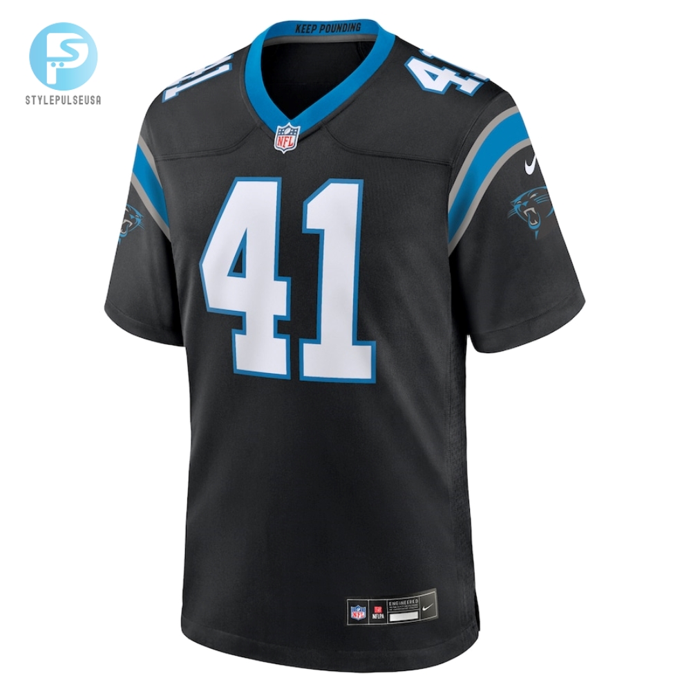 Mens Carolina Panthers Spencer Brown Nike Black Team Game Jersey 