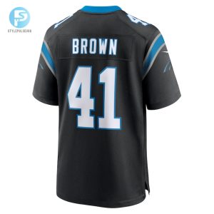 Mens Carolina Panthers Spencer Brown Nike Black Team Game Jersey stylepulseusa 1 2