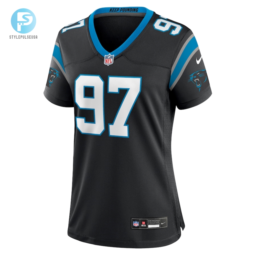 Womens Carolina Panthers Yetur Grossmatos Nike Black Team Game Jersey 