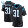 Mens Carolina Panthers Lamar Jackson Nike Black Game Jersey stylepulseusa 1