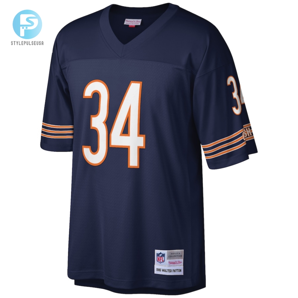Mens Chicago Bears Walter Payton Mitchell  Ness Navy Big  Tall 1985 Retired Player Replica Jersey 