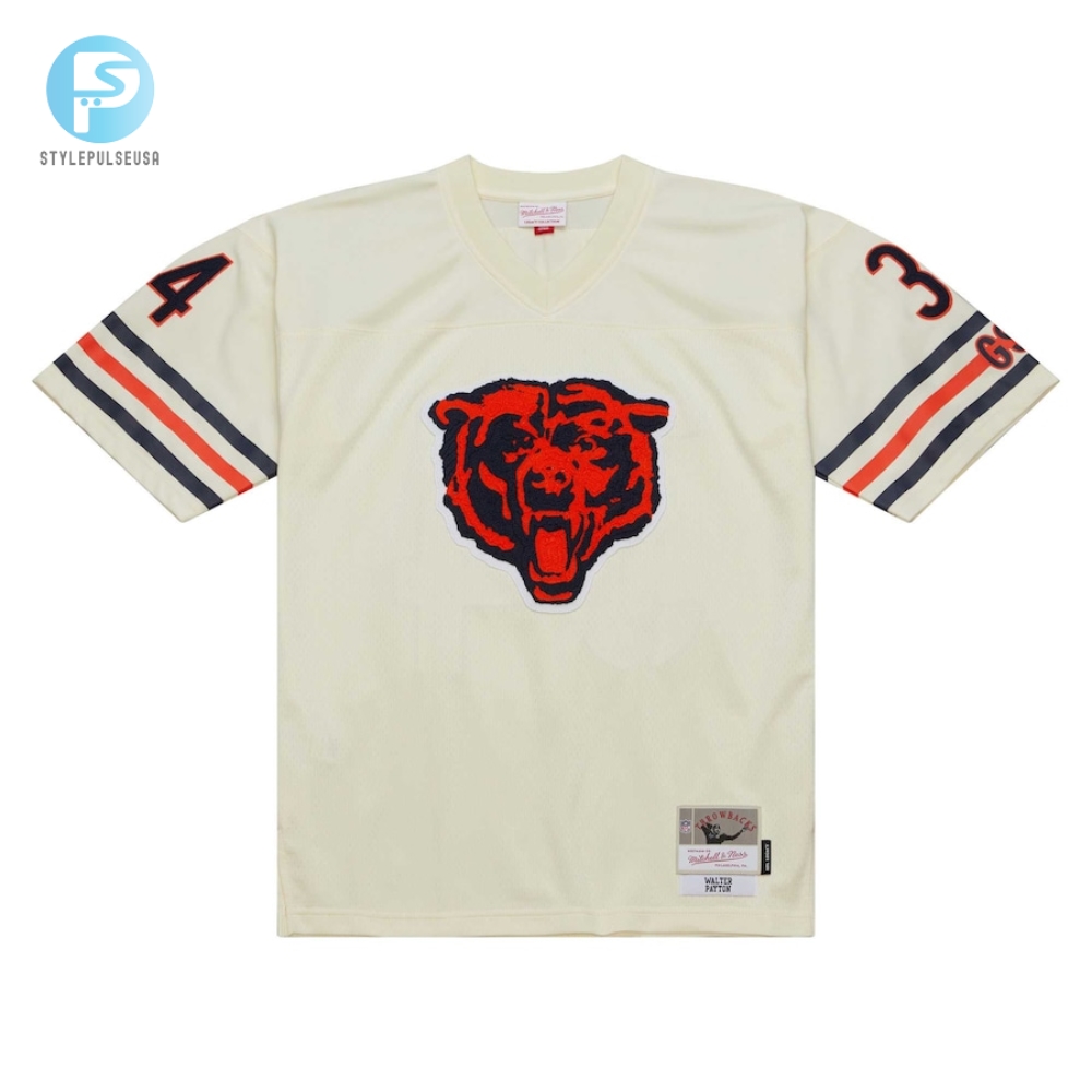 Mens Chicago Bears Walter Payton Mitchell  Ness Cream Chainstitch Legacy Jersey 