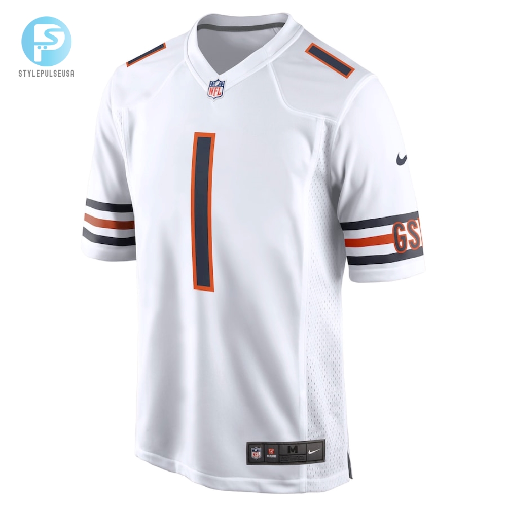 Mens Chicago Bears Justin Fields Nike White Player Game Jersey 