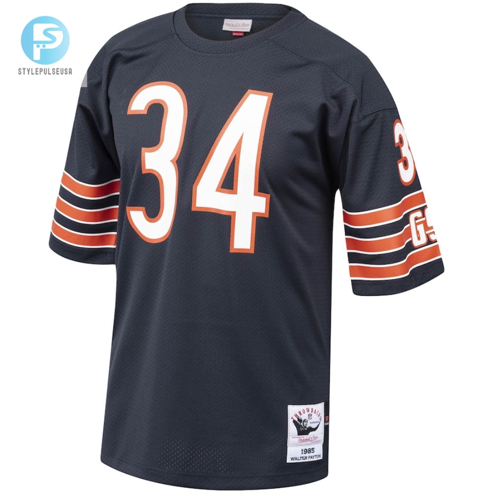 Mens Chicago Bears 1985 Walter Payton Mitchell  Ness Navy Authentic Throwback Retired Player Jersey 