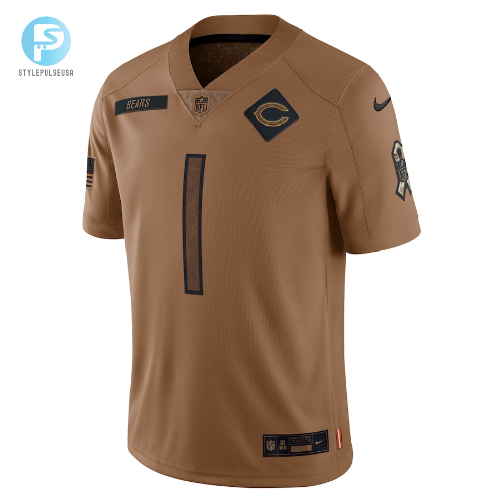 Mens Chicago Bears Justin Fields Nike Brown 2023 Salute To Service Limited Jersey 