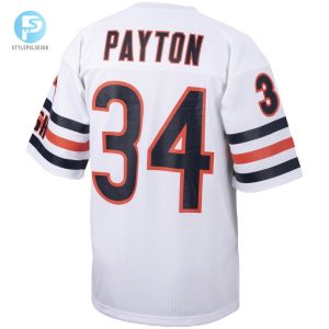 Mens Chicago Bears 1985 Walter Payton Mitchell Ness White Authentic Throwback Retired Player Jersey stylepulseusa 1 2