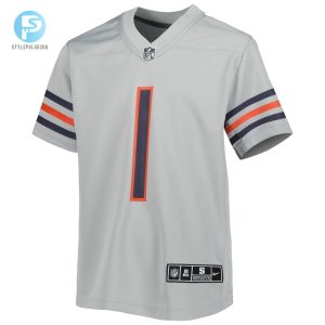 Youth Chicago Bears Justin Fields Nike Gray Inverted Game Jersey stylepulseusa 1 1