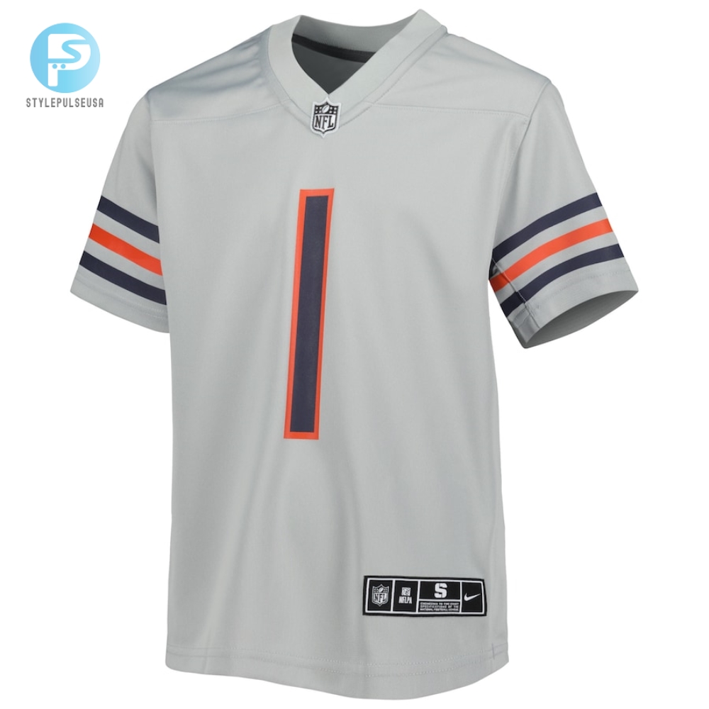 Youth Chicago Bears Justin Fields Nike Gray Inverted Game Jersey 