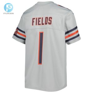 Youth Chicago Bears Justin Fields Nike Gray Inverted Game Jersey stylepulseusa 1 2