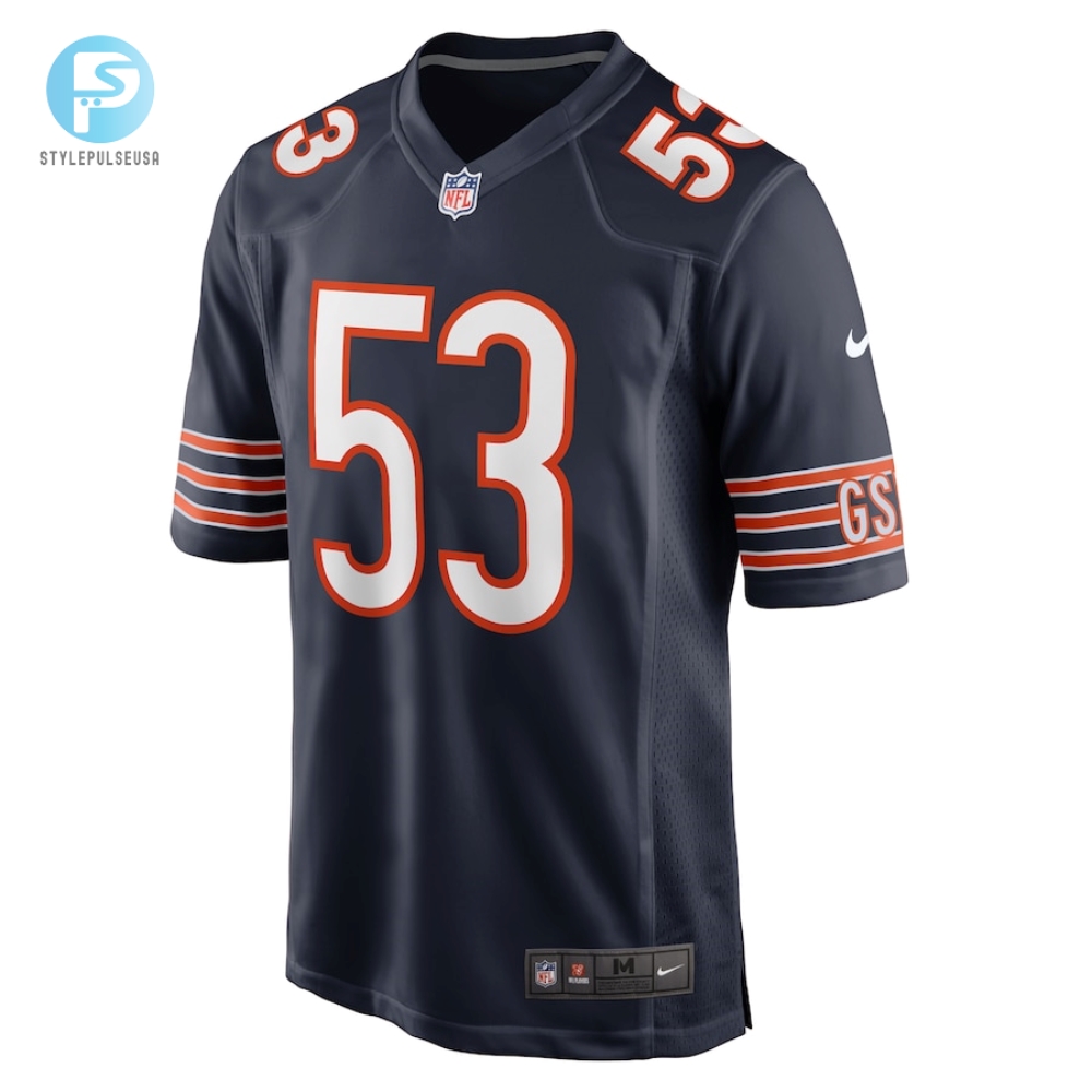 Mens Chicago Bears Tj Edwards Nike Navy Game Player Jersey 
