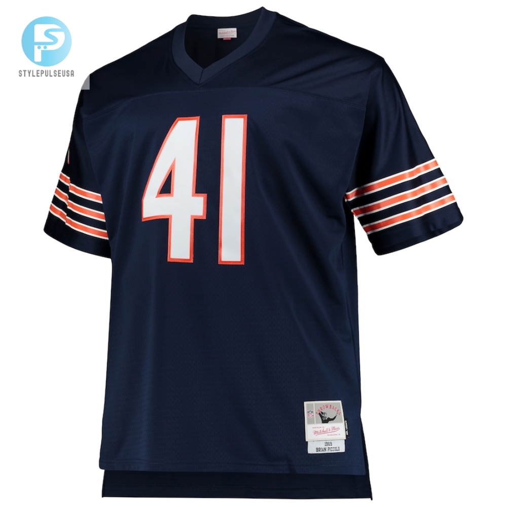Mens Chicago Bears Brian Piccolo Mitchell  Ness Navy Big  Tall 1969 Retired Player Replica Jersey 