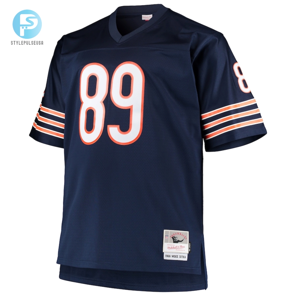 Mens Chicago Bears Mike Ditka Mitchell  Ness Navy Big  Tall 1966 Retired Player Replica Jersey 