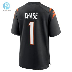 Mens Cincinnati Bengals Jamarr Chase Nike Black Game Jersey stylepulseusa 1 2