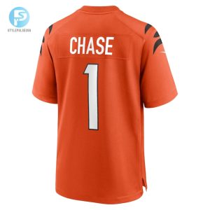 Mens Cincinnati Bengals Jamarr Chase Nike Orange Alternate Game Jersey stylepulseusa 1 2