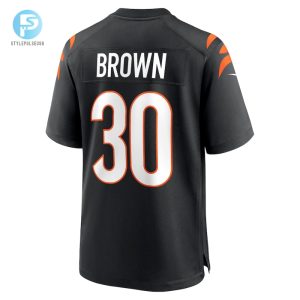 Mens Cincinnati Bengals Chase Brown Nike Black Team Game Jersey stylepulseusa 1 2