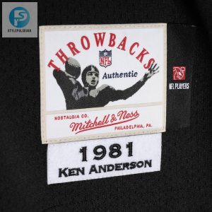 Mens Cincinnati Bengals 1981 Ken Anderson Mitchell Ness Black Authentic Throwback Retired Player Jersey stylepulseusa 1 4