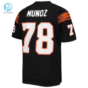 Mens Cincinnati Bengals Anthony Munoz Mitchell Ness Black Authentic Throwback Retired Player Jersey stylepulseusa 1 2