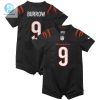 Newborn Infant Cincinnati Bengals Joe Burrow Nike Black Game Romper Jersey stylepulseusa 1