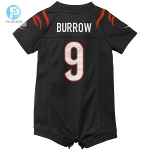 Newborn Infant Cincinnati Bengals Joe Burrow Nike Black Game Romper Jersey stylepulseusa 1 2