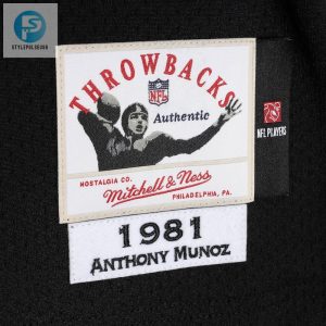 Mens Cincinnati Bengals Anthony Munoz Mitchell Ness Black Authentic Throwback Retired Player Jersey stylepulseusa 1 9