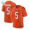 Mens Cincinnati Bengals Tee Higgins Nike Orange Alternate Game Player Jersey stylepulseusa 1