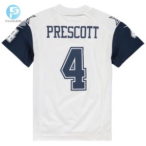 Youth Dallas Cowboys Dak Prescott Nike White Color Rush Game Jersey stylepulseusa 1 2