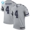 Mens Dallas Cowboys Dak Prescott Nike Gray Inverted Legend Jersey stylepulseusa 1