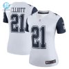 Womens Dallas Cowboys Ezekiel Elliott Nike White Color Rush Legend Player Jersey stylepulseusa 1