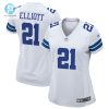 Womens Dallas Cowboys Ezekiel Elliott Nike White Team Game Jersey stylepulseusa 1