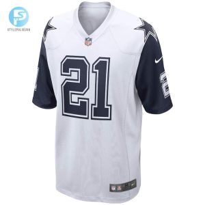 Mens Dallas Cowboys Ezekiel Elliott Nike White Alternate Game Jersey stylepulseusa 1 1