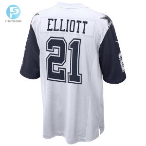 Mens Dallas Cowboys Ezekiel Elliott Nike White Alternate Game Jersey stylepulseusa 1 2